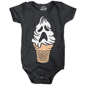 Ghost Ice Cream Cone Baby Bodysuit Halloween Jumper For Infants